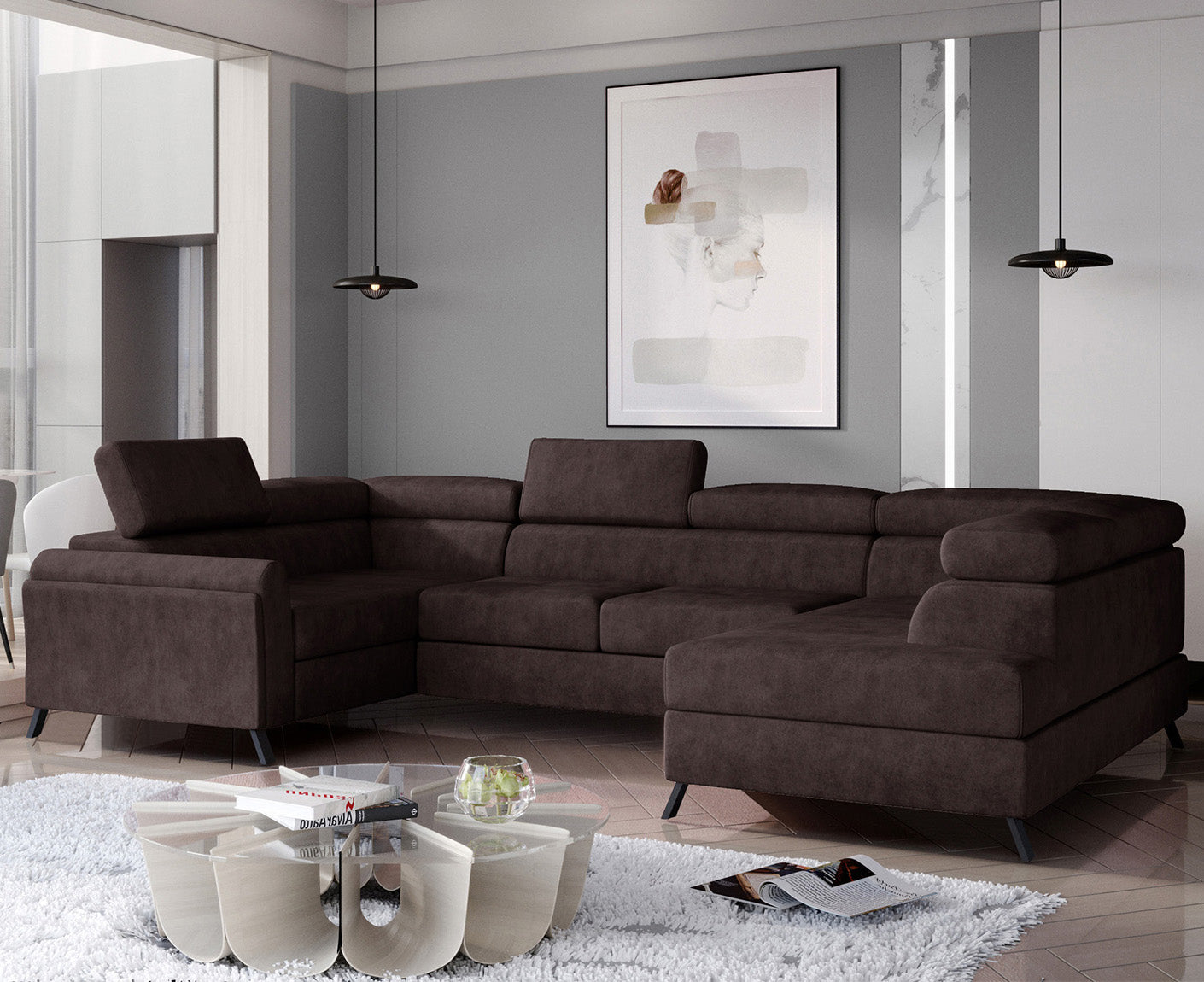 Escada Wohnlandschaft 330 x 190 cm, Kunstleder