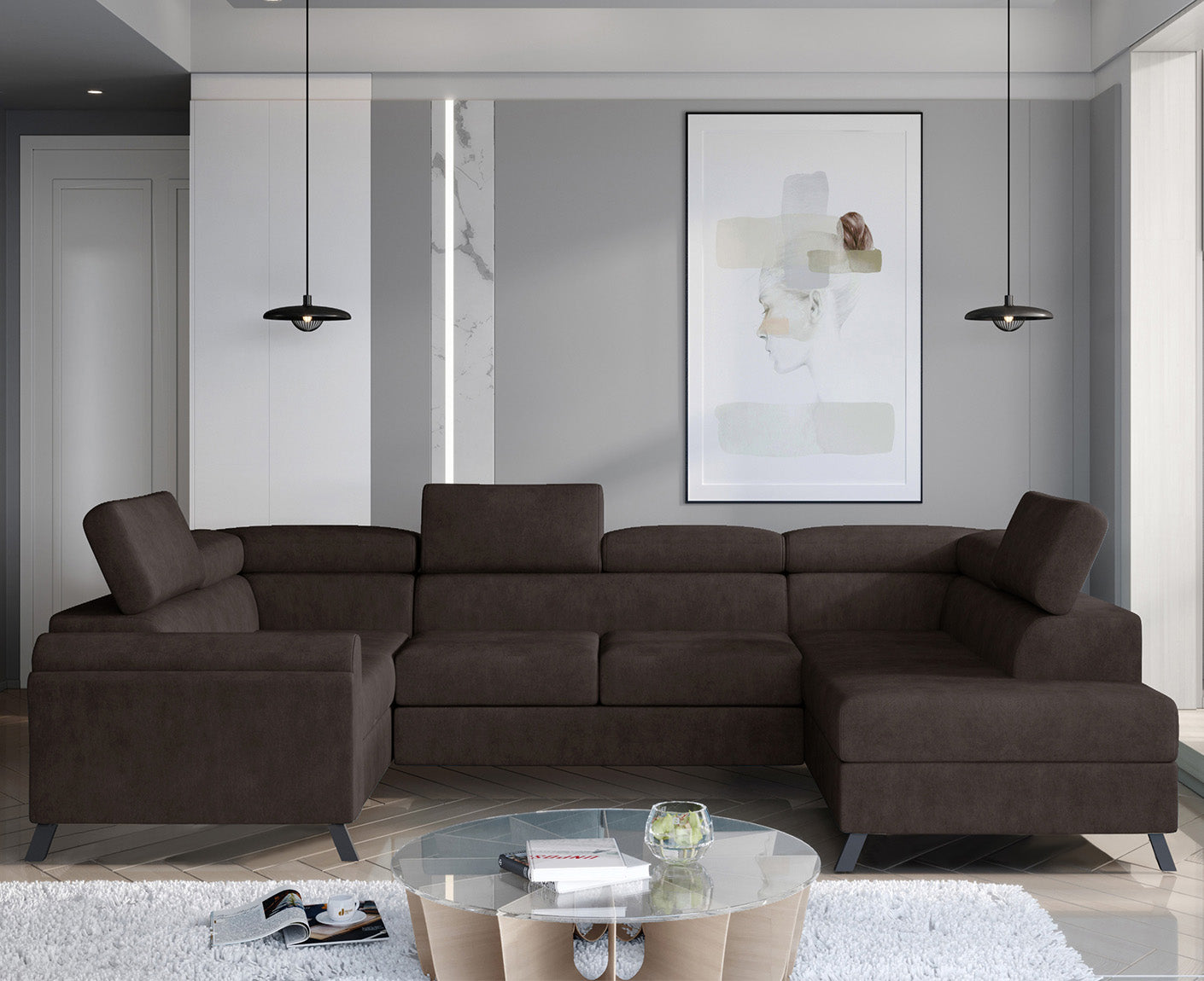 Escada Wohnlandschaft 330 x 190 cm, Kunstleder