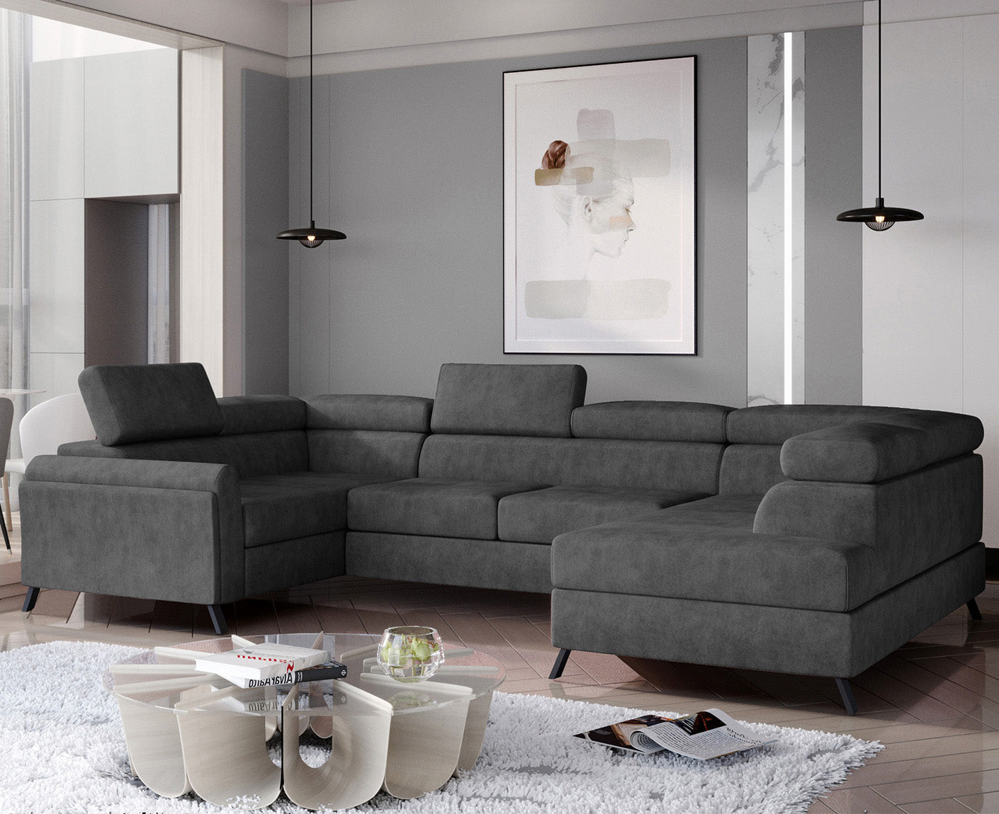 Escada Wohnlandschaft 330 x 190 cm, Kunstleder
