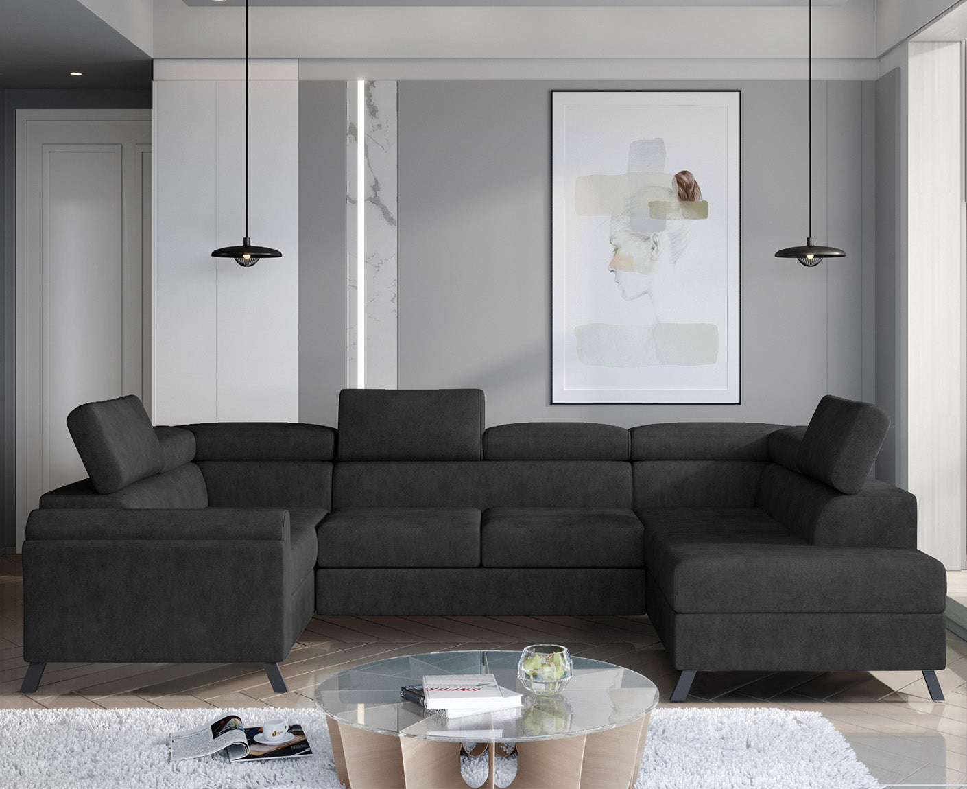 Escada Wohnlandschaft 330 x 190 cm, Kunstleder
