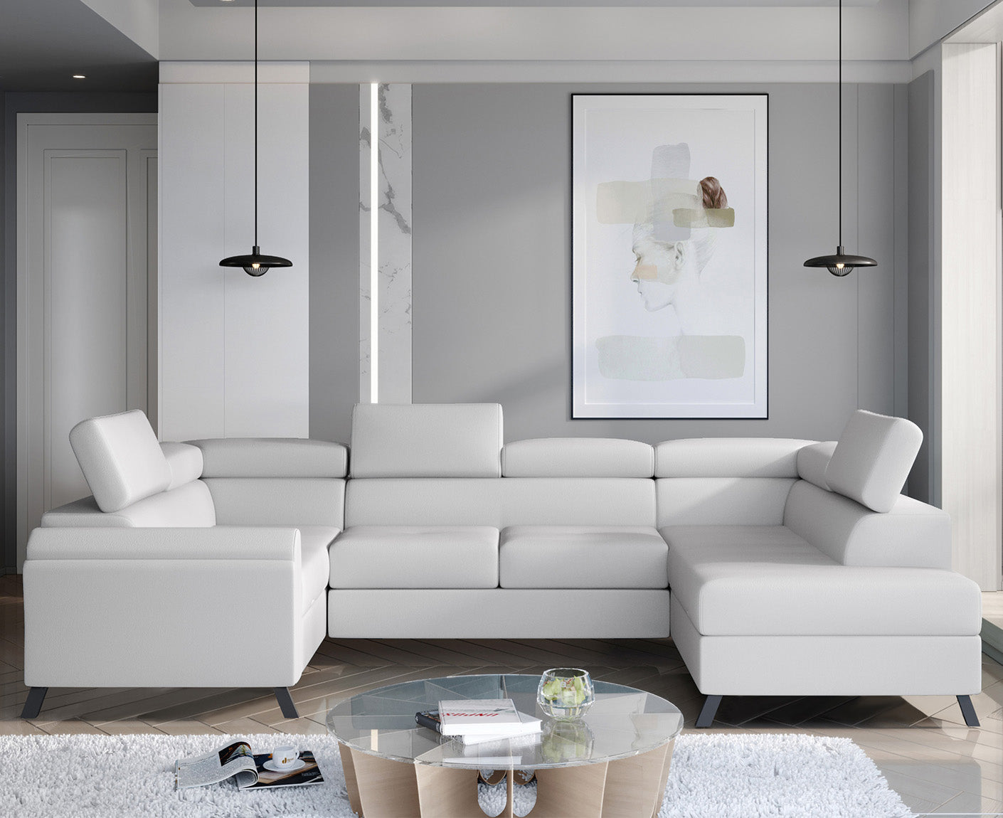 Escada Wohnlandschaft 330 x 190 cm, Kunstleder