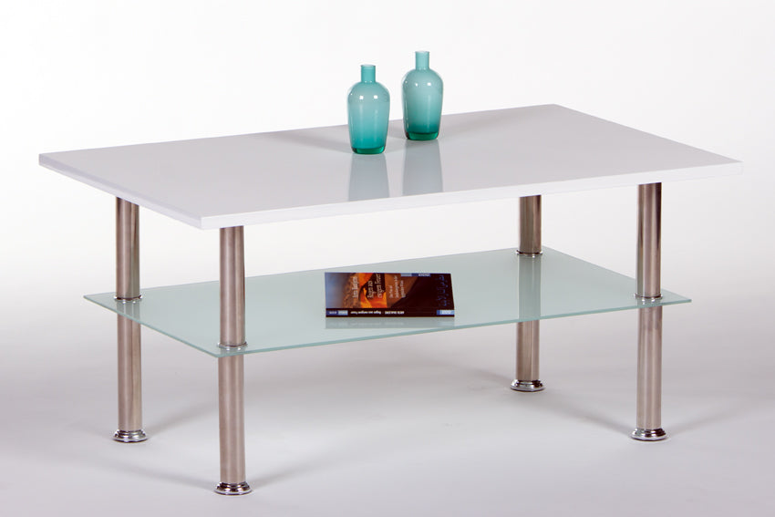 Couchtisch 16769 Wohnzimmertisch Tisch Weiß Hochglanz