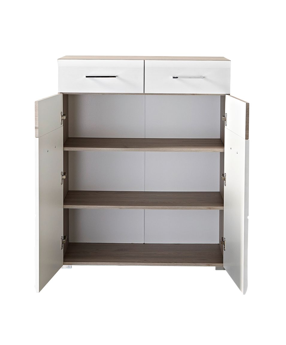 Schuhschrank FUNNY Weiß / Silbereiche