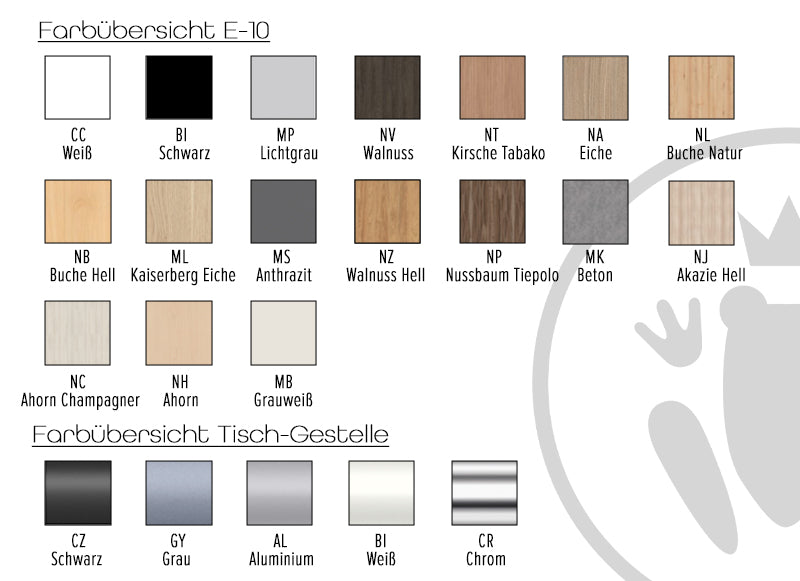 E10 Schreibtisch Wangen-Gestell, 80cm tief, Schwarz