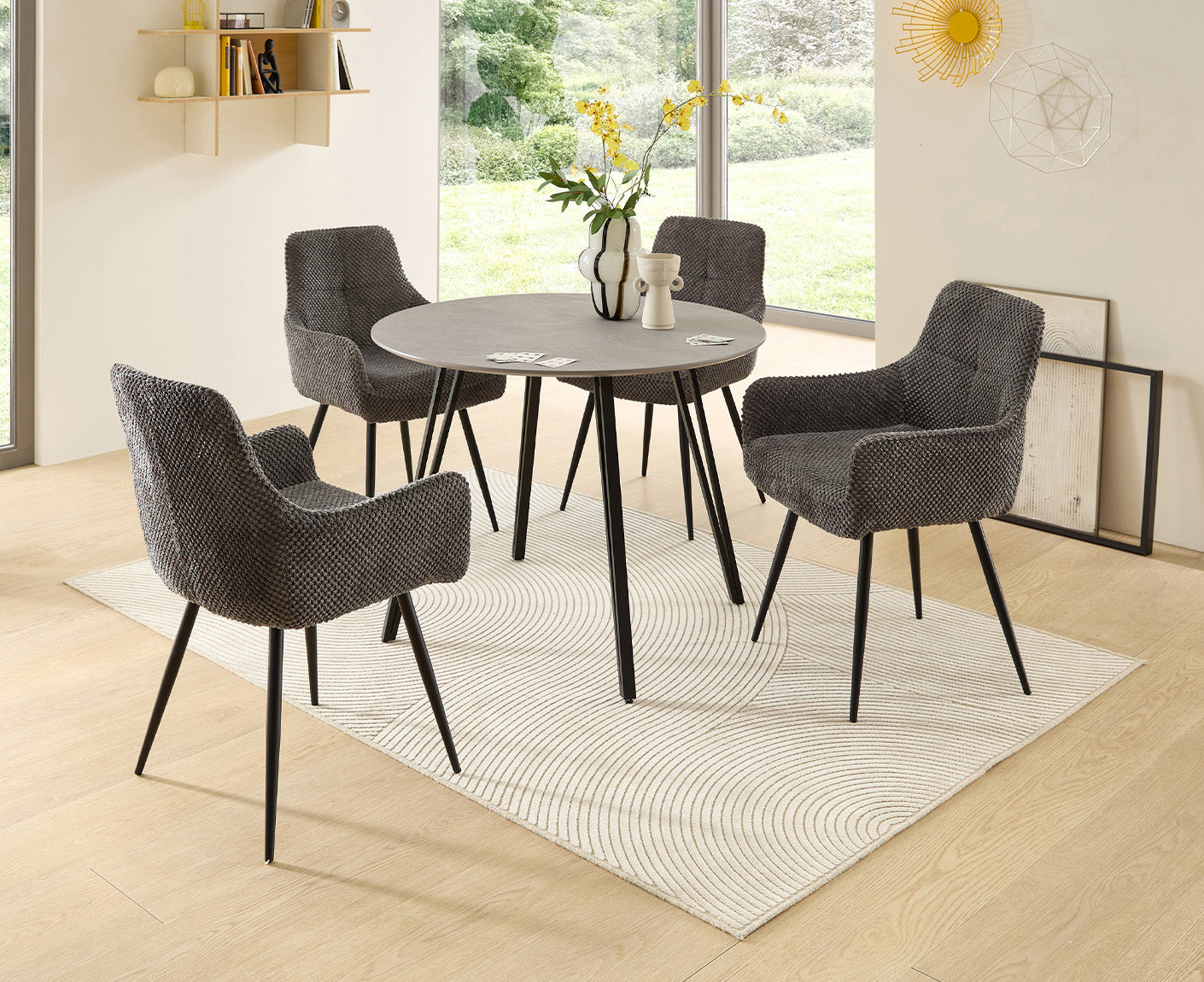 Floris Esstisch Ø 80 cm Steinoptik
