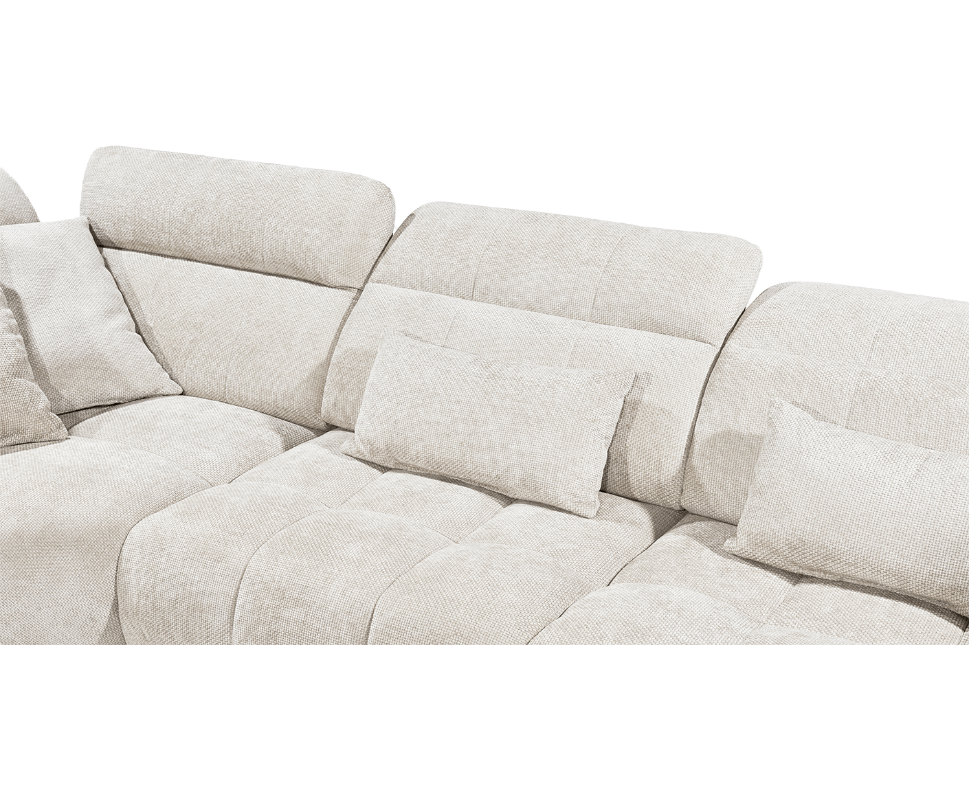 Franklin Ecksofa 339 x 285 cm, mit verstellbaren Kopfstützen