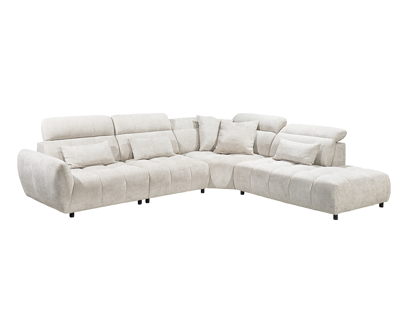 Franklin Ecksofa 339 x 285 cm, mit verstellbaren Kopfstützen