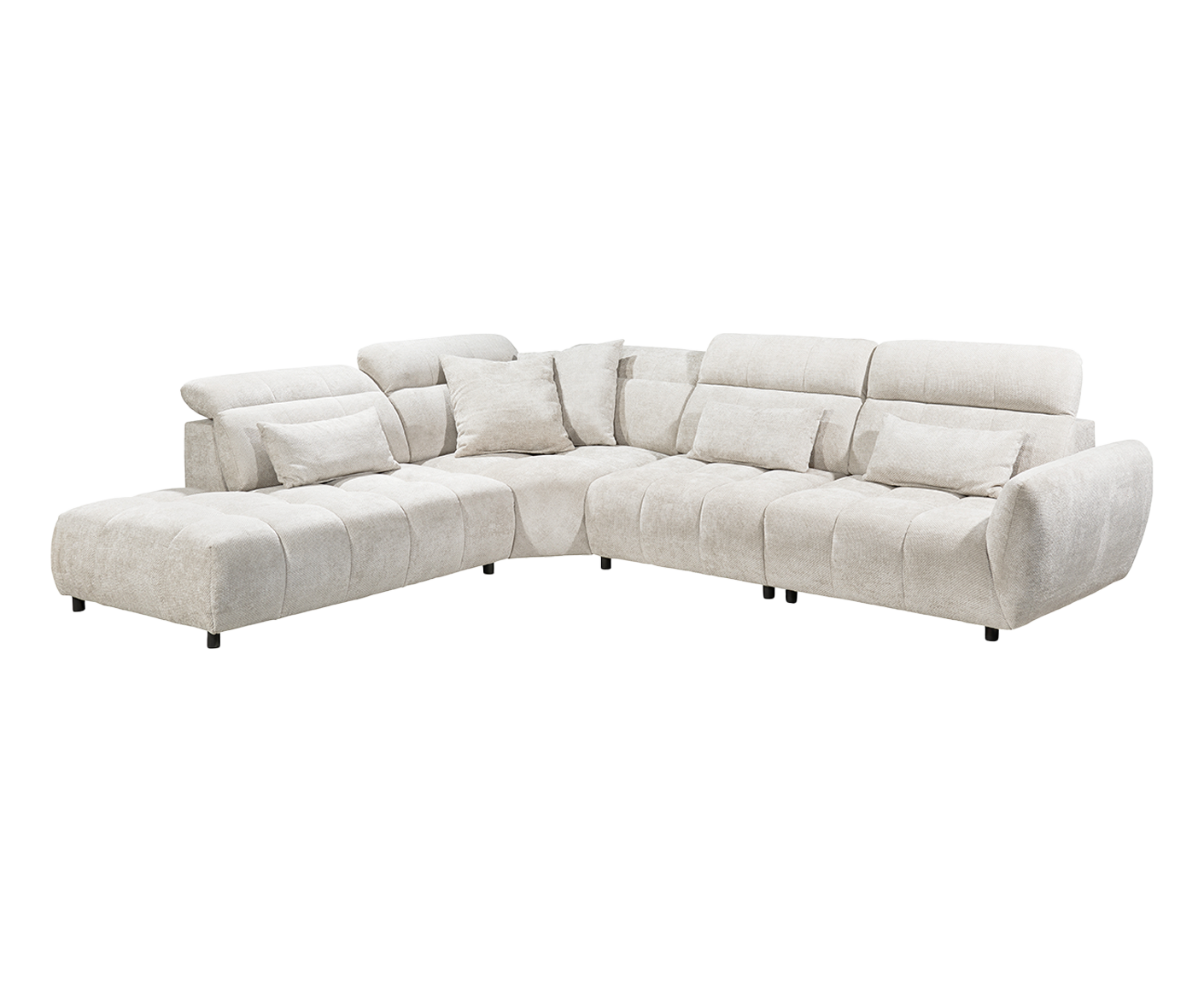 Franklin Ecksofa 339 x 285 cm, mit verstellbaren Kopfstützen