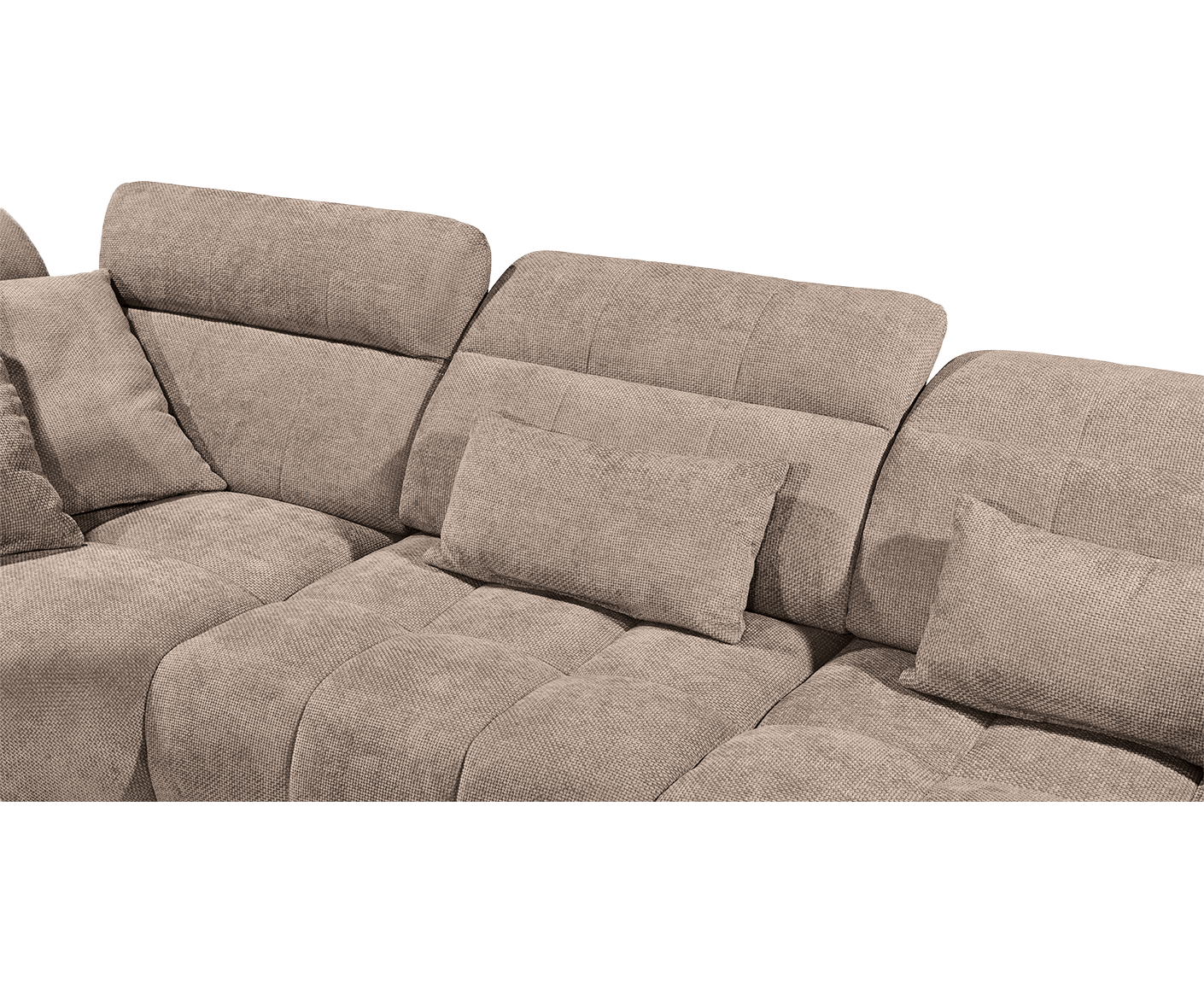 Franklin Ecksofa 339 x 285 cm, mit verstellbaren Kopfstützen