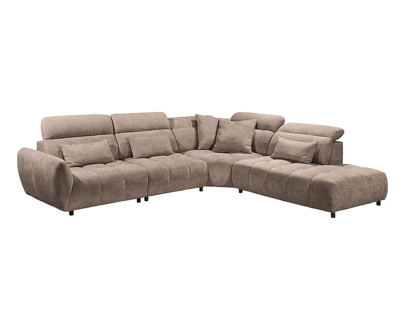 Franklin Ecksofa 339 x 285 cm, mit verstellbaren Kopfstützen