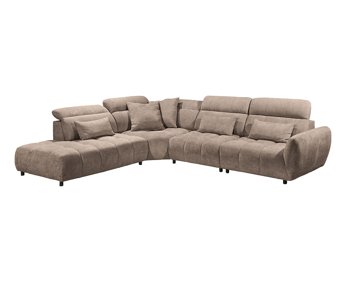Franklin Ecksofa 339 x 285 cm, mit verstellbaren Kopfstützen