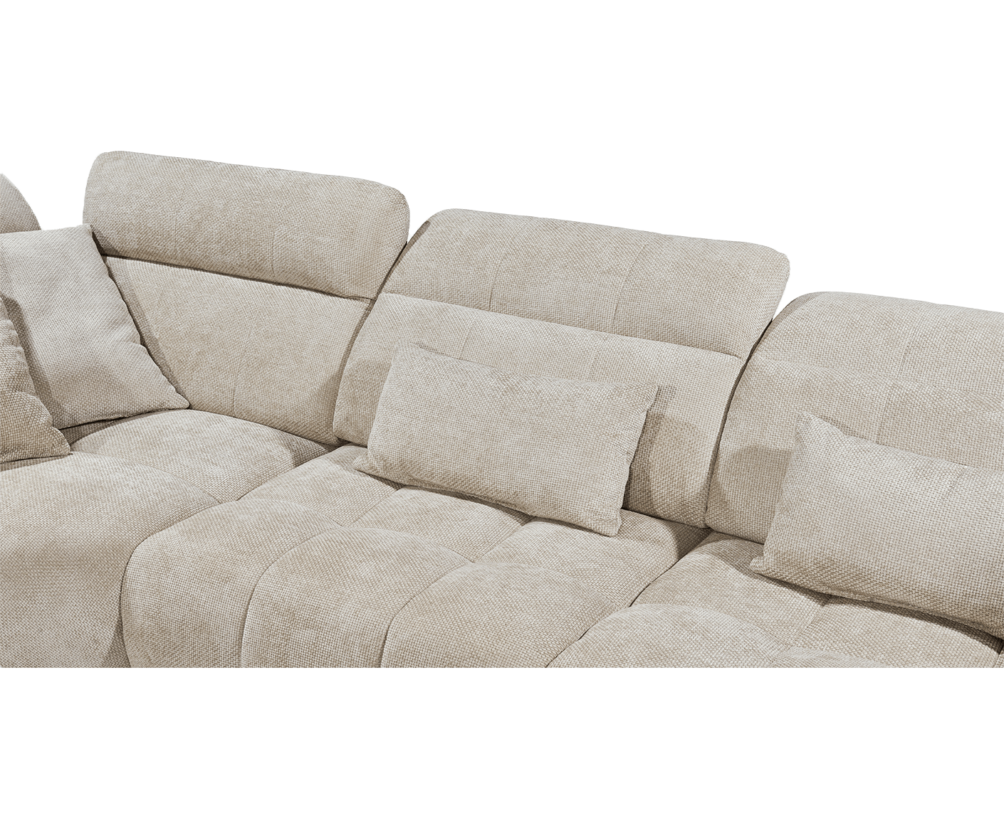 Franklin Ecksofa 339 x 285 cm, mit verstellbaren Kopfstützen