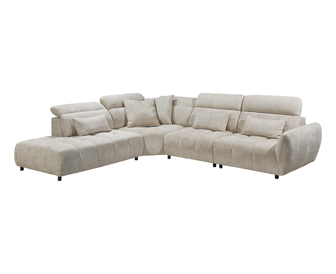 Franklin Ecksofa 339 x 285 cm, mit verstellbaren Kopfstützen