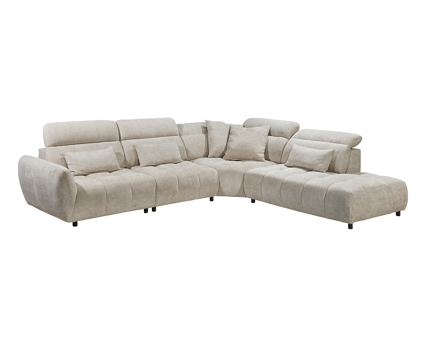 Franklin Ecksofa 339 x 285 cm, mit verstellbaren Kopfstützen