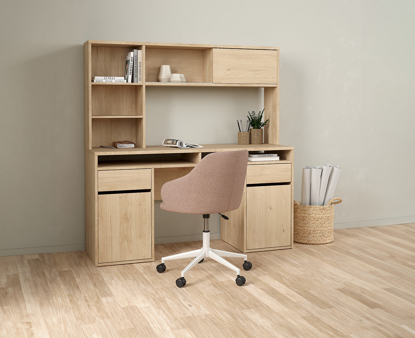 Function Plus Schreibtisch mit Schreibtischaufsatz