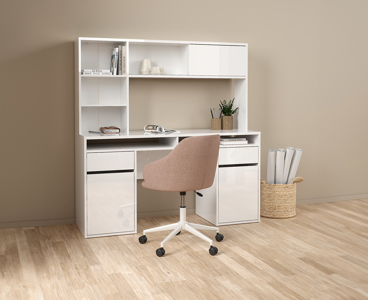 Function Plus Schreibtisch mit Schreibtischaufsatz