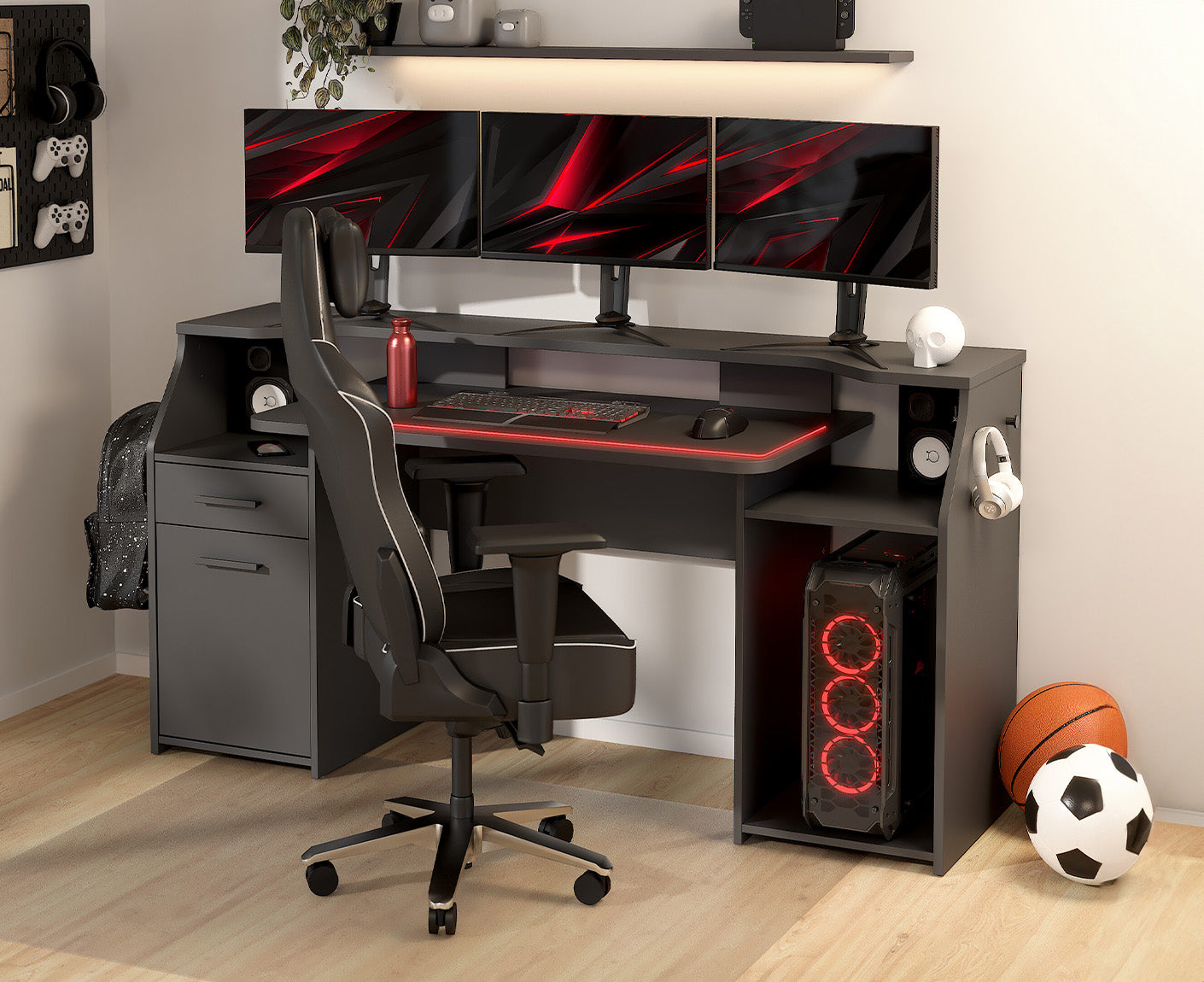 Function Plus Computertisch 1 Tür + 1 Schublade