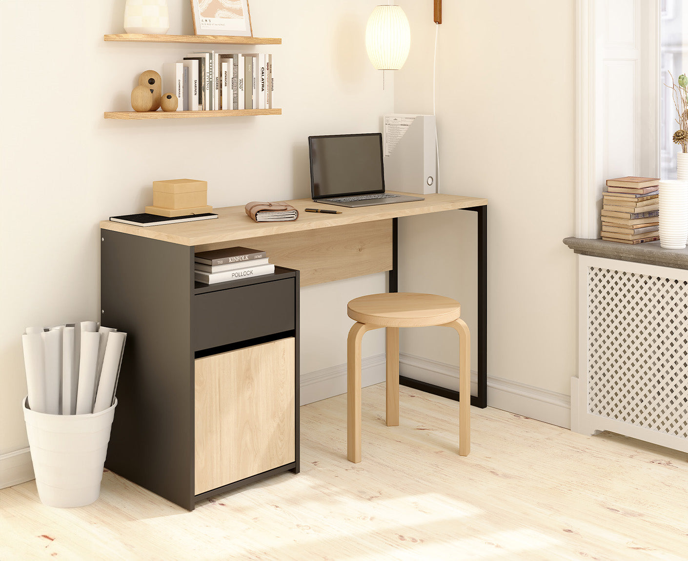 Function Plus Schreibtisch mit 1 Tür + 1