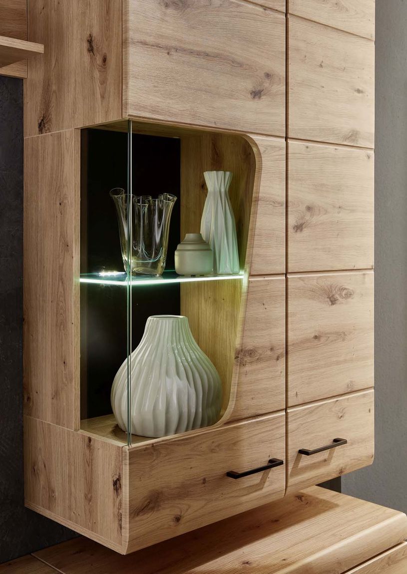 Funny Plus Wohnzimmerkomplettset 1 inkl. LED-Beleuchtung Artisan Eiche