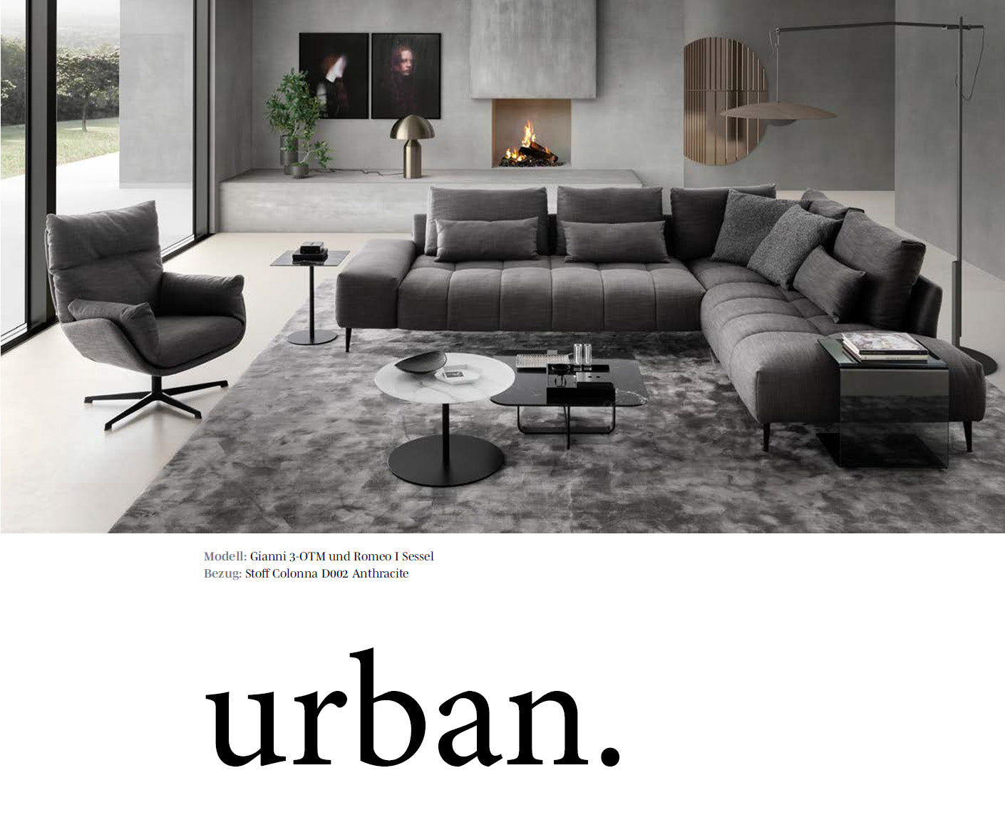 designwerk Gianni Sofa 3-Sitzer | 232 - 252 cm | Flachgewebe