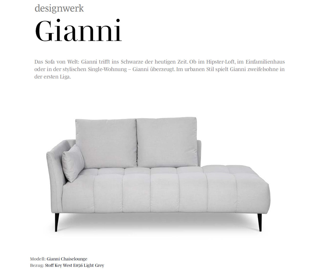 designwerk Gianni Sofa 3-Sitzer | 232 - 252 cm | Flachgewebe