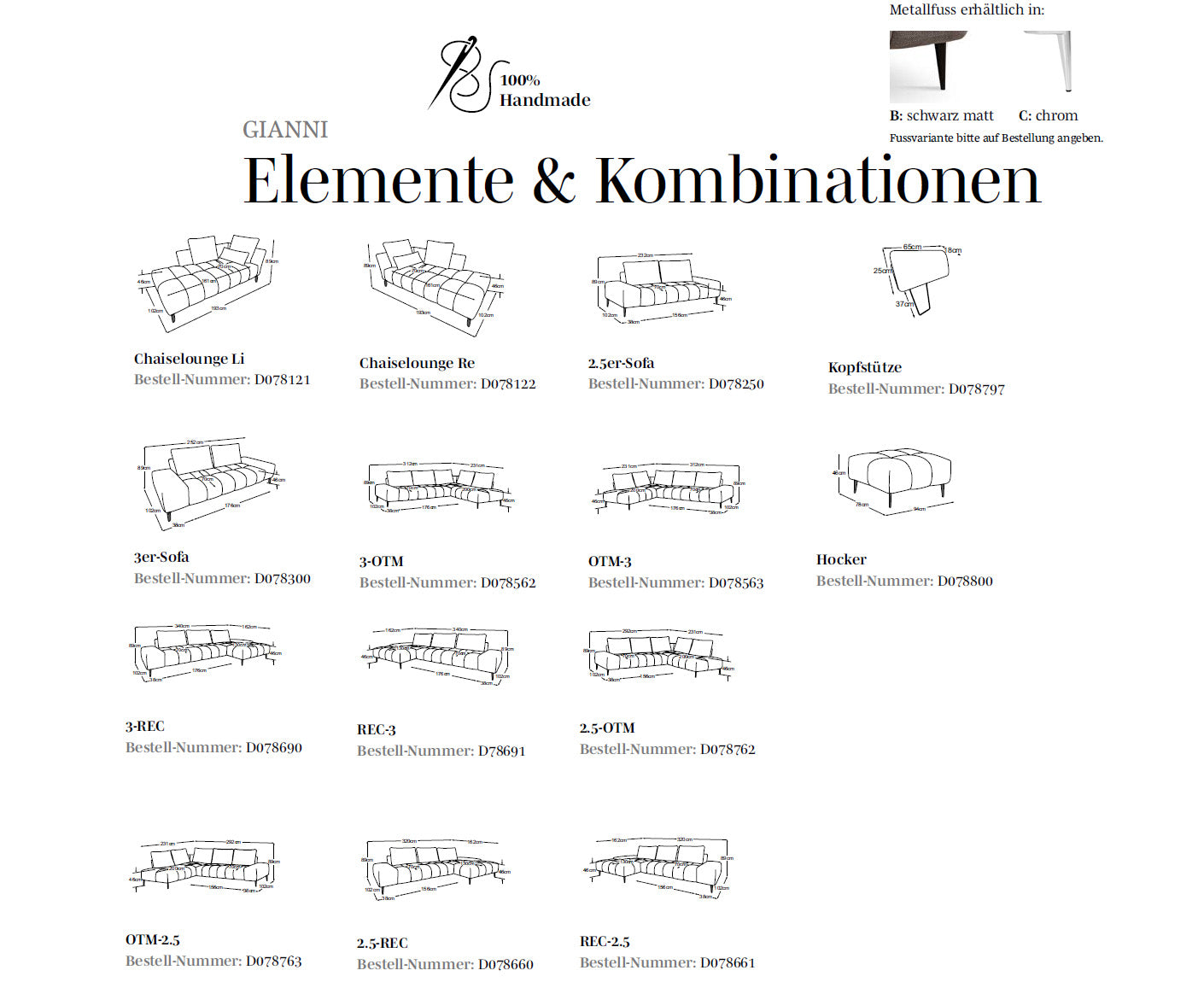 designwerk Gianni Sofa 3-Sitzer | 232 - 252 cm | Flachgewebe