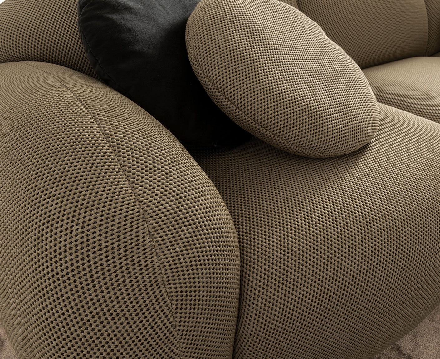 designwerk Globe 3-Sitzer Sofa | 292 x 116 cm | Flachgewebe 3D-Effekt
