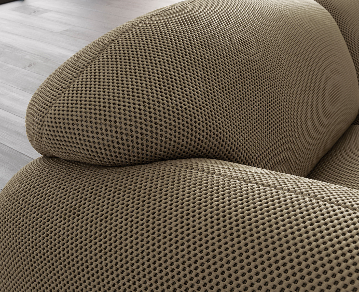 designwerk Globe 3-Sitzer Sofa | 292 x 116 cm | Flachgewebe 3D-Effekt