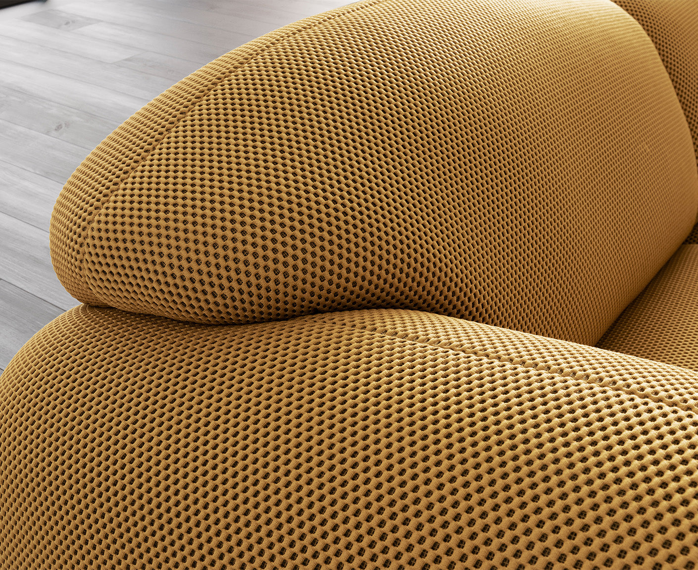 designwerk Globe 3-Sitzer Sofa | 292 x 116 cm | Flachgewebe 3D-Effekt