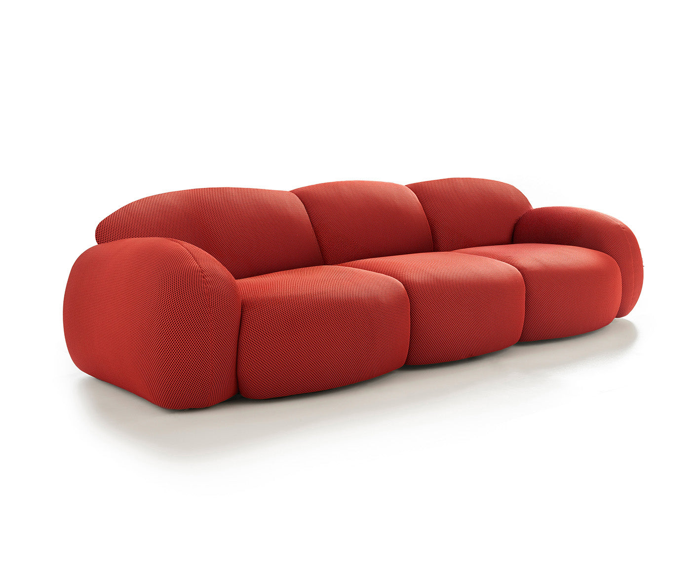 designwerk Globe 3-Sitzer Sofa | 292 x 116 cm | Flachgewebe 3D-Effekt