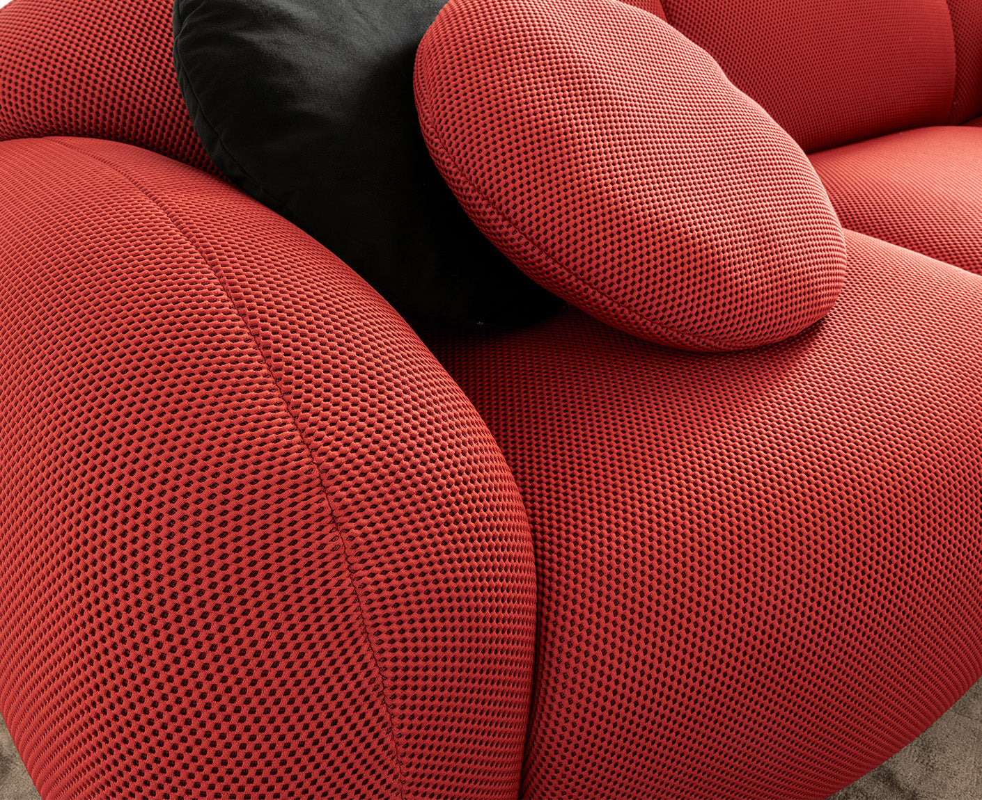 designwerk Globe 3-Sitzer Sofa | 292 x 116 cm | Flachgewebe 3D-Effekt