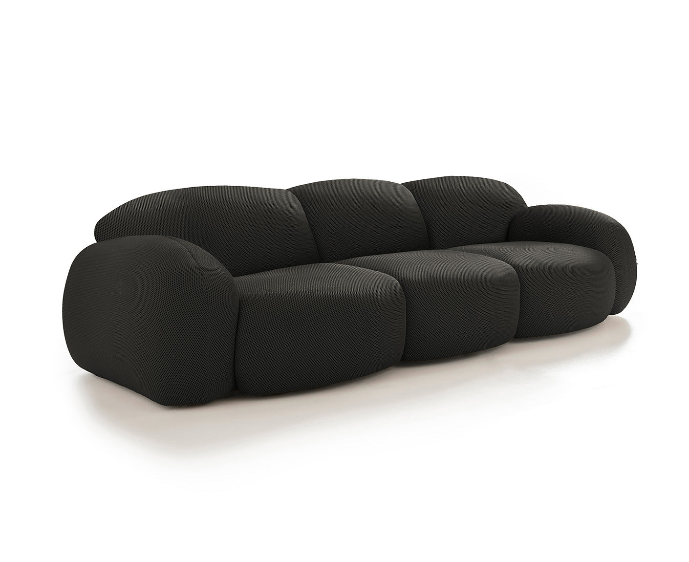 designwerk Globe 3-Sitzer Sofa | 292 x 116 cm | Flachgewebe 3D-Effekt