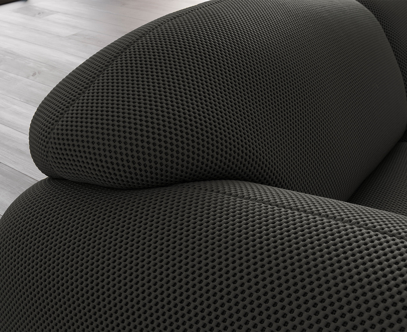 designwerk Globe 3-Sitzer Sofa | 292 x 116 cm | Flachgewebe 3D-Effekt