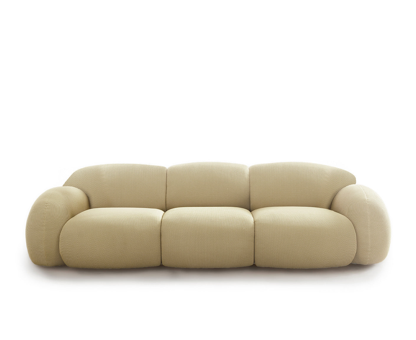 designwerk Globe 3-Sitzer Sofa | 292 x 116 cm | Flachgewebe 3D-Effekt