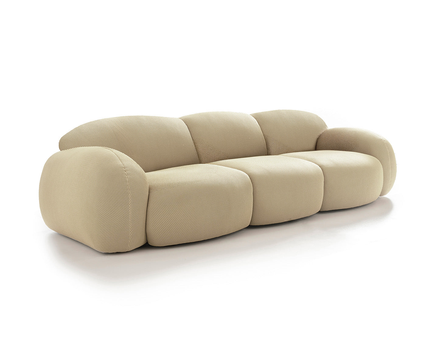 designwerk Globe 3-Sitzer Sofa | 292 x 116 cm | Flachgewebe 3D-Effekt