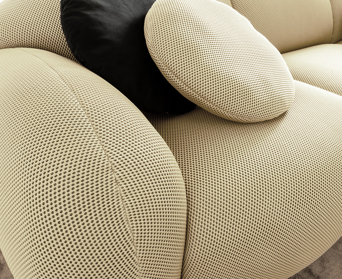 designwerk Globe 3-Sitzer Sofa | 292 x 116 cm | Flachgewebe 3D-Effekt
