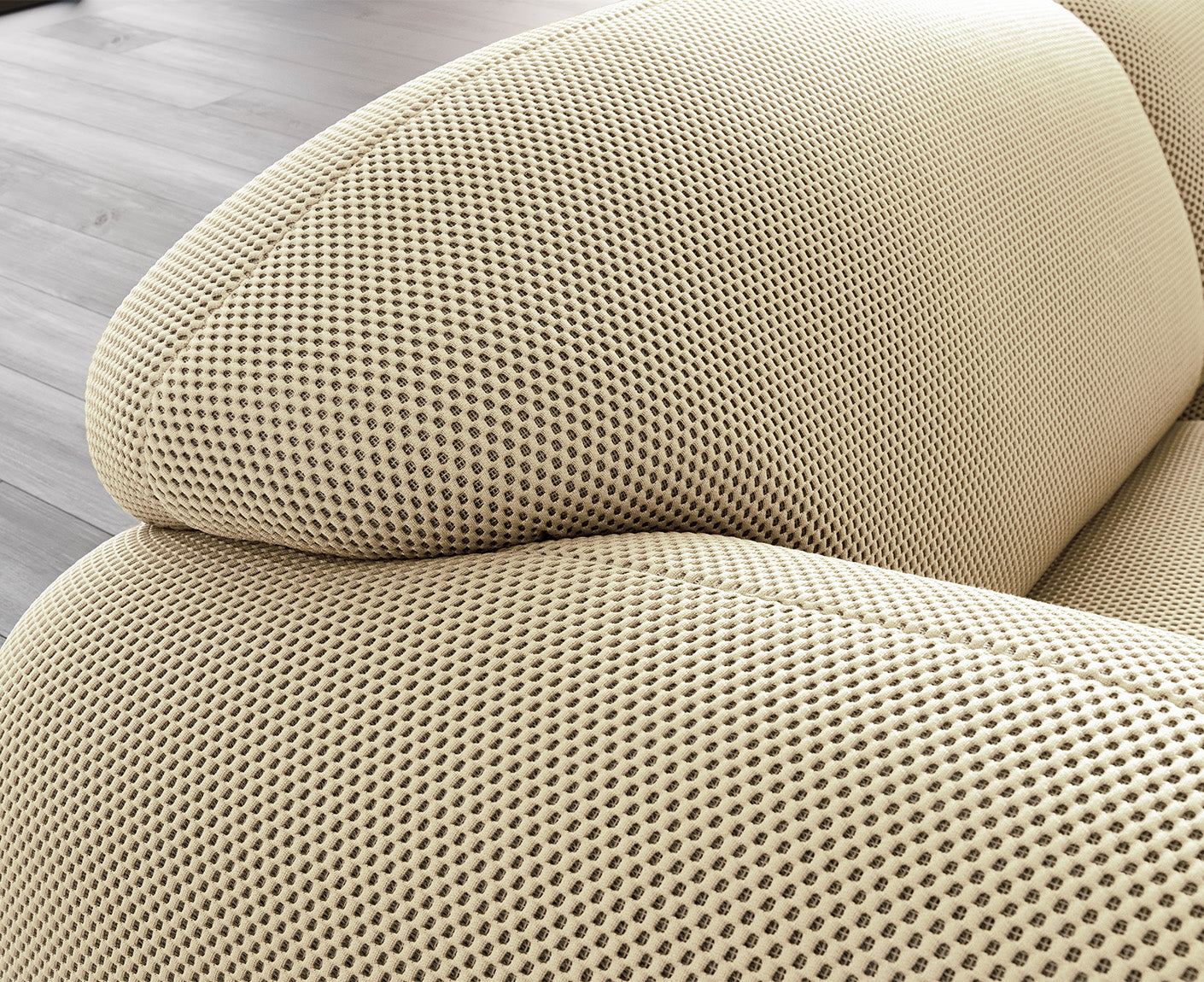designwerk Globe 3-Sitzer Sofa | 292 x 116 cm | Flachgewebe 3D-Effekt