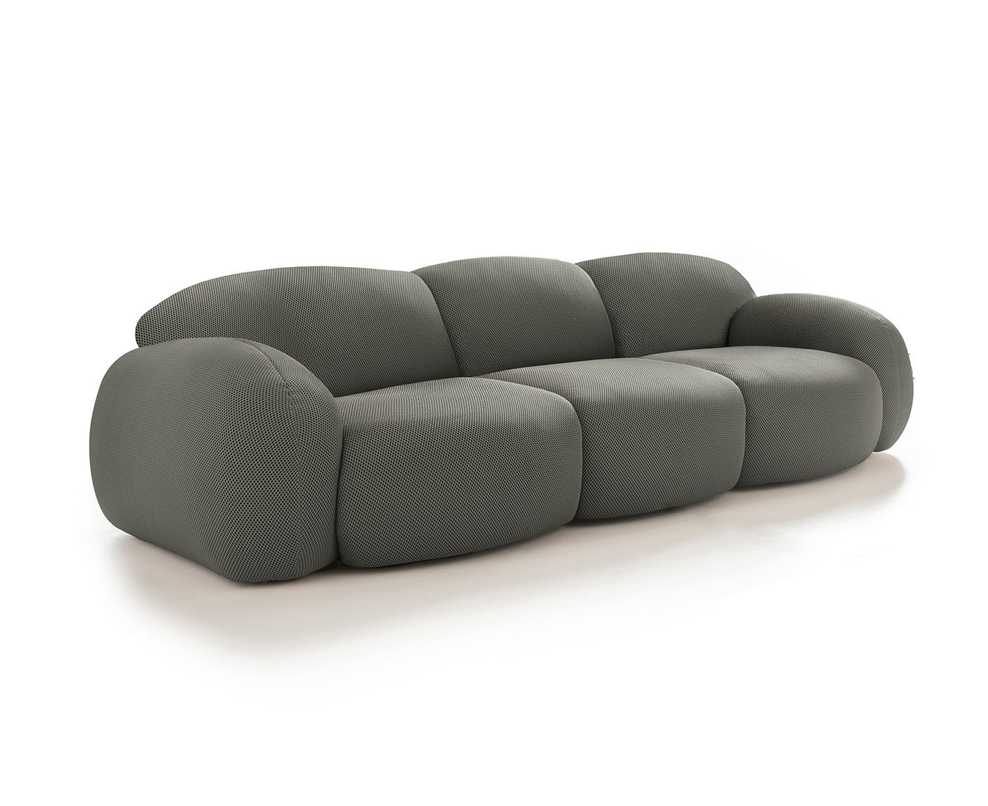 designwerk Globe 3-Sitzer Sofa | 292 x 116 cm | Flachgewebe 3D-Effekt