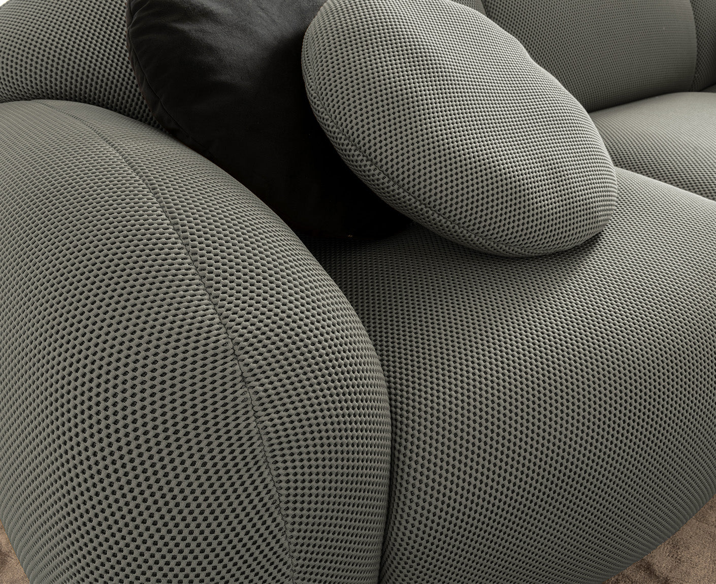 designwerk Globe 3-Sitzer Sofa | 292 x 116 cm | Flachgewebe 3D-Effekt