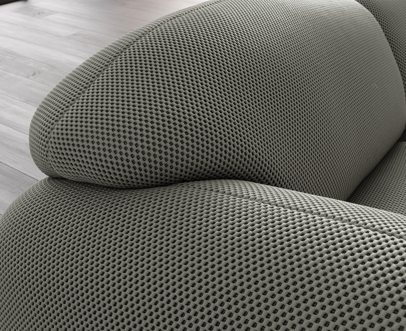 designwerk Globe 3-Sitzer Sofa | 292 x 116 cm | Flachgewebe 3D-Effekt