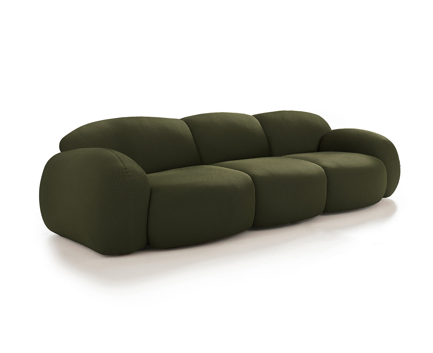 designwerk Globe 3-Sitzer Sofa | 292 x 116 cm | Flachgewebe 3D-Effekt