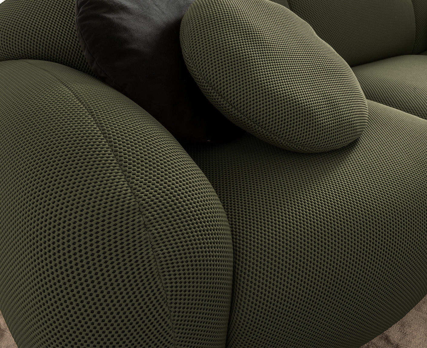 designwerk Globe 3-Sitzer Sofa | 292 x 116 cm | Flachgewebe 3D-Effekt