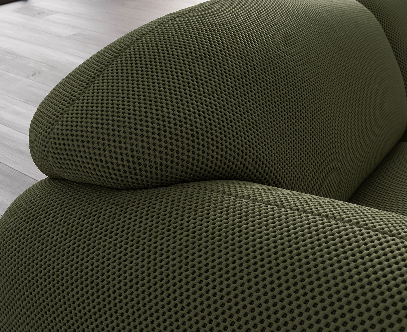 designwerk Globe 3-Sitzer Sofa | 292 x 116 cm | Flachgewebe 3D-Effekt