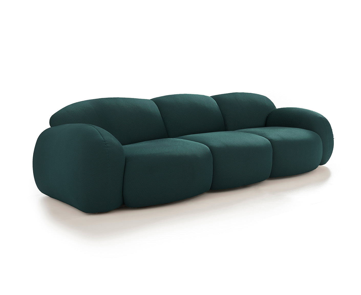designwerk Globe 3-Sitzer Sofa | 292 x 116 cm | Flachgewebe 3D-Effekt