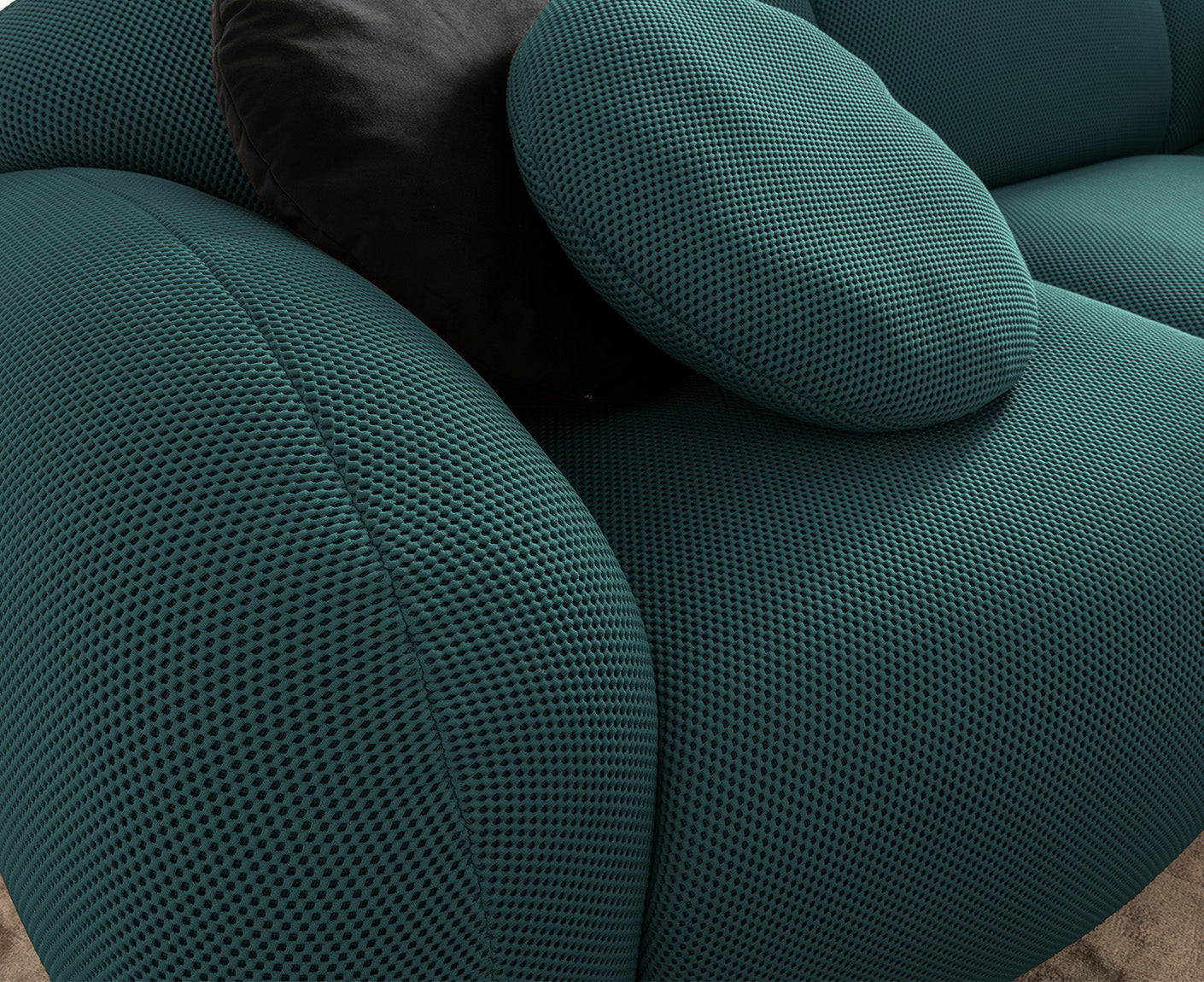 designwerk Globe 3-Sitzer Sofa | 292 x 116 cm | Flachgewebe 3D-Effekt