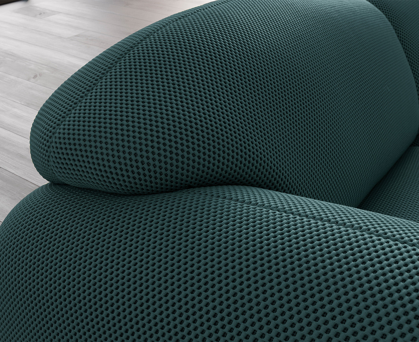 designwerk Globe 3-Sitzer Sofa | 292 x 116 cm | Flachgewebe 3D-Effekt