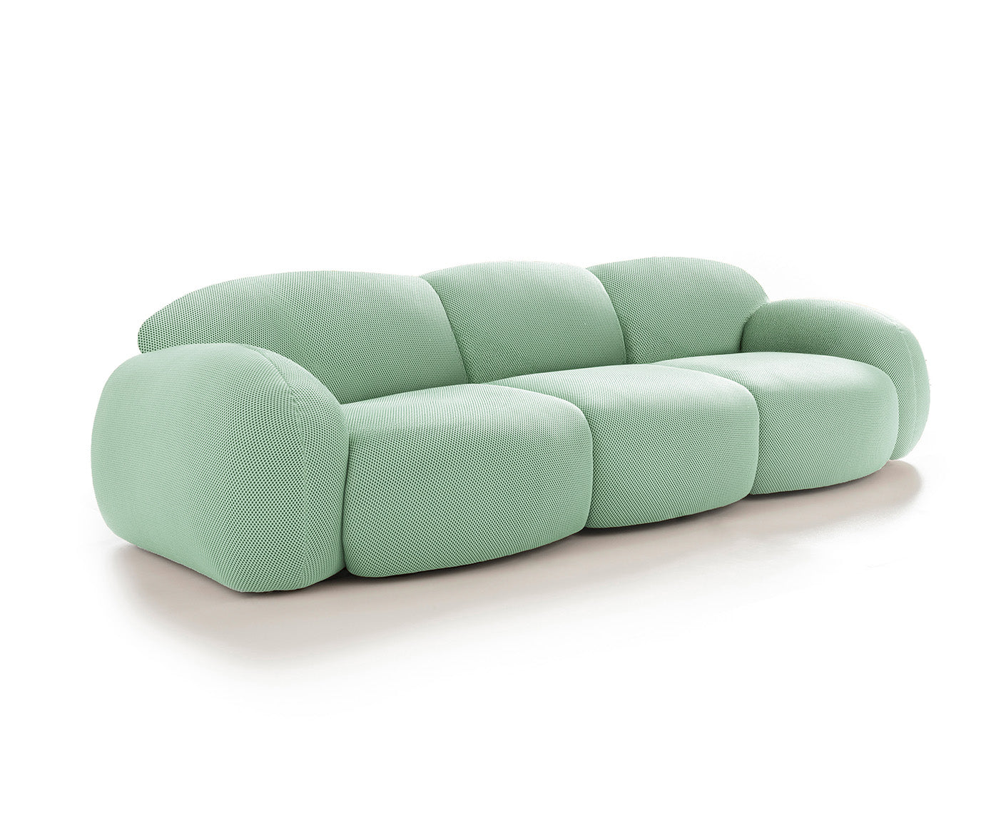 designwerk Globe 3-Sitzer Sofa | 292 x 116 cm | Flachgewebe 3D-Effekt