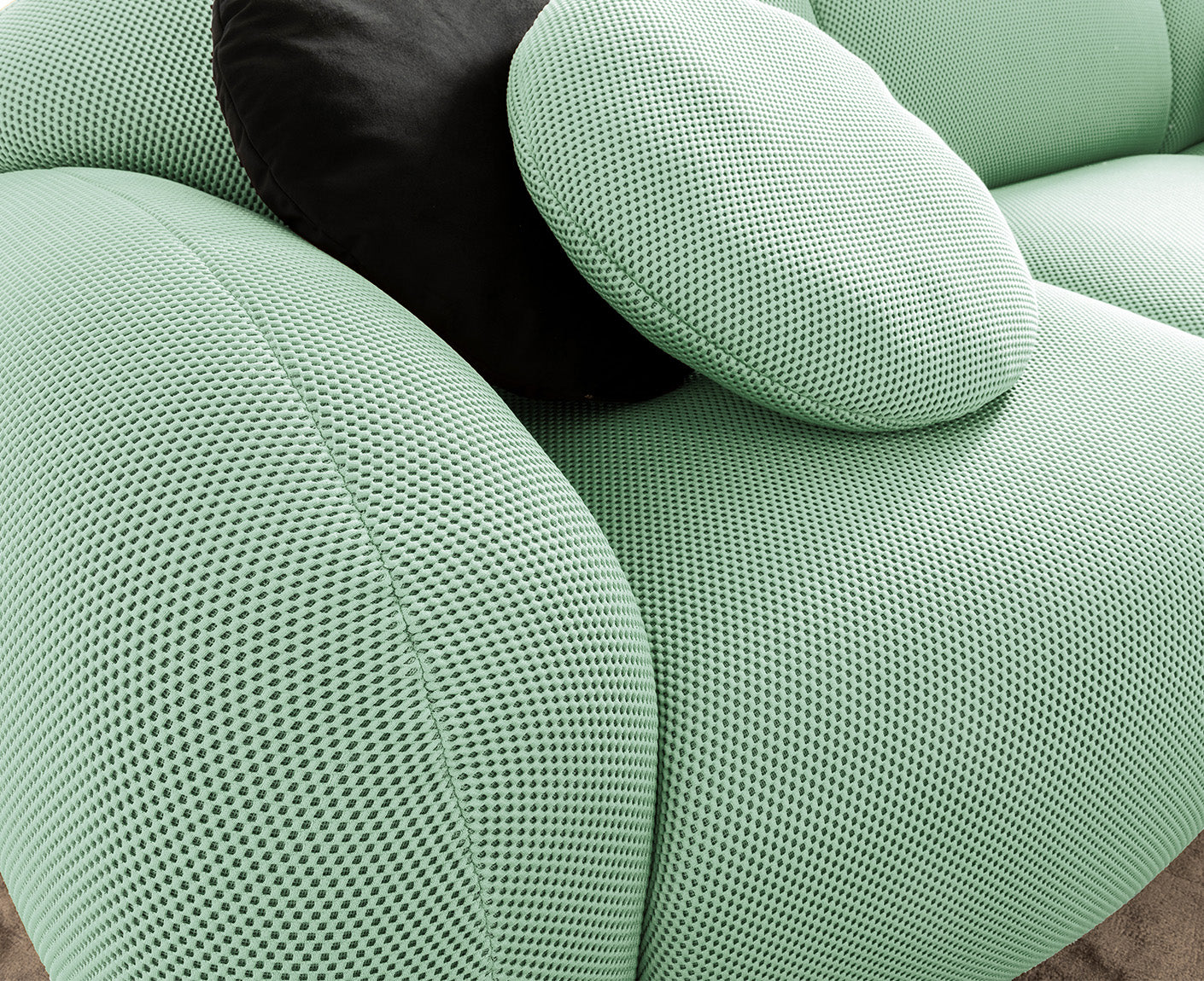 designwerk Globe 3-Sitzer Sofa | 292 x 116 cm | Flachgewebe 3D-Effekt