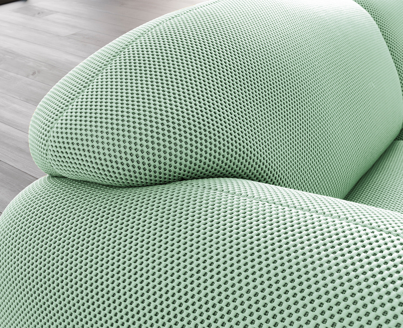designwerk Globe 3-Sitzer Sofa | 292 x 116 cm | Flachgewebe 3D-Effekt