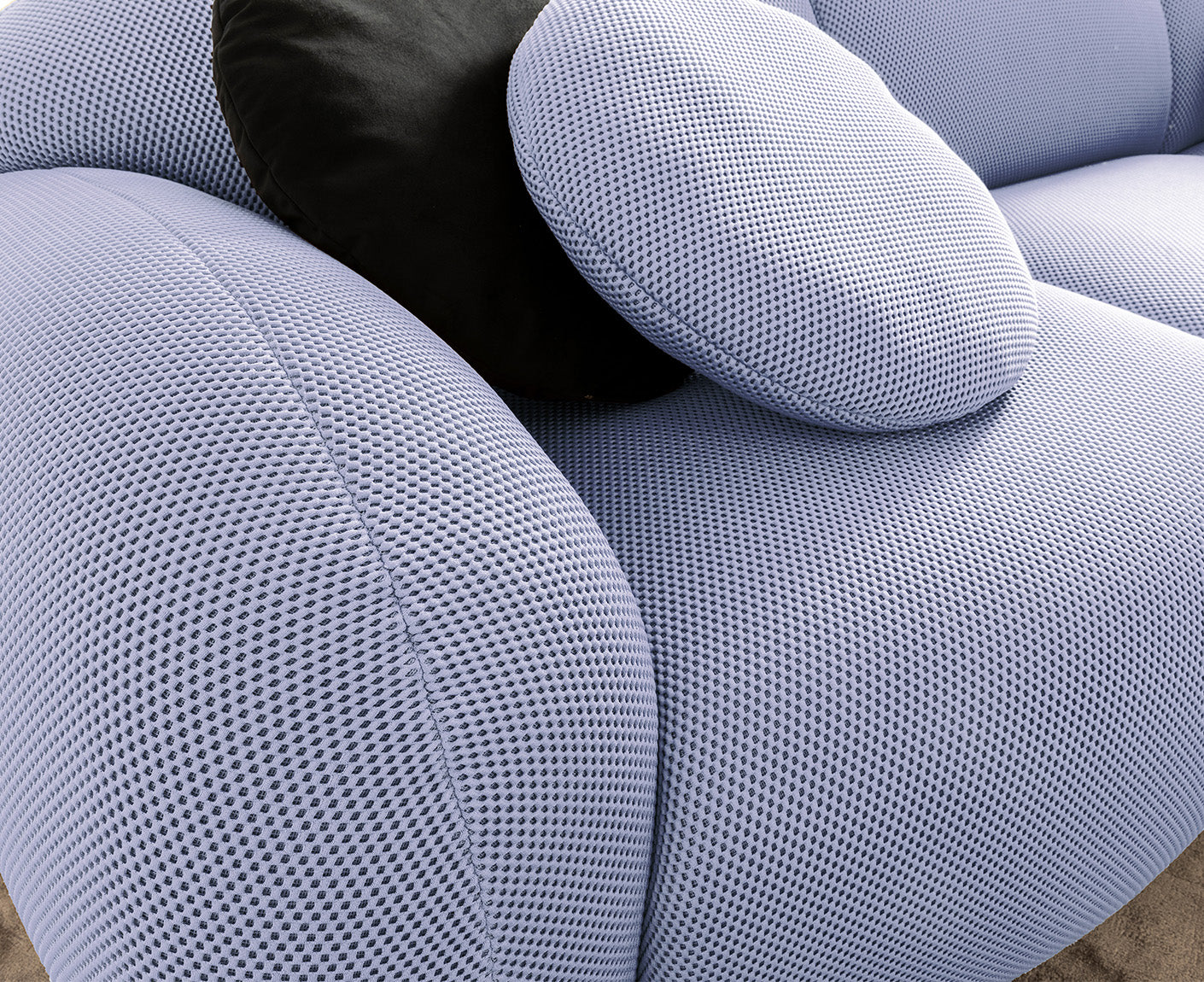 designwerk Globe 3-Sitzer Sofa | 292 x 116 cm | Flachgewebe 3D-Effekt